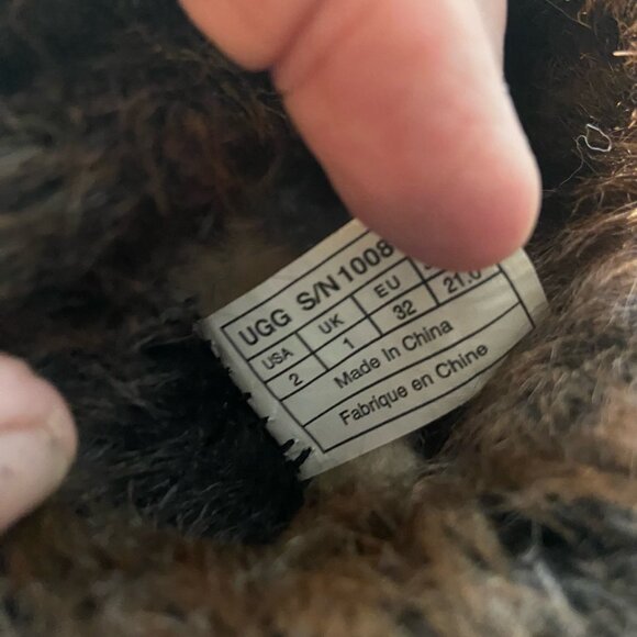 UGG Kensington Leather Fur Cuff Buckle Boots Brown Youth 2 - Picture 9 of 11